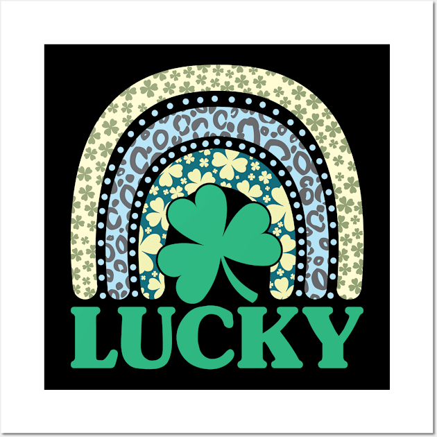 Lucky Irish, Clover Leaf Rainbow Appreciation - St. Patrick's Day Gift For Men, Women & Kids Wall Art by Art Like Wow Designs